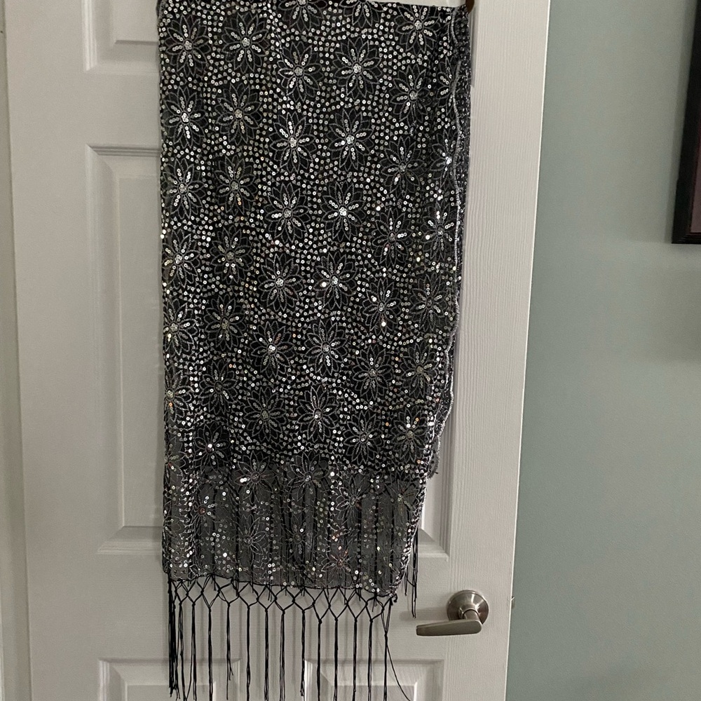 Elegant Beaded Fringe Shawl